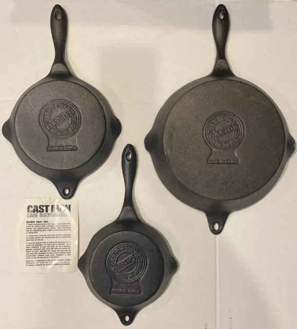 Cast Iron Pan Set of 3 Tools Of The Trade 3pc Cast Iron Skillets 6”/7.5”/10” NWT