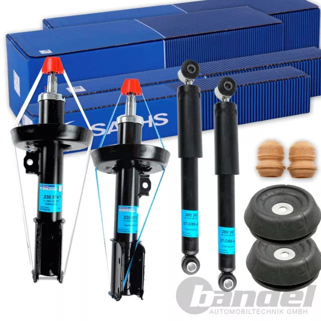 4x SACHS Amortiguador + Cojinete Kit Servicio Delant. + Trasero Apto para Opel