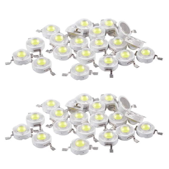 40 PZ Faretto Grano LED Alte Prestazioni 2 Pin 3W Bianco 170-190 6000K M4K8