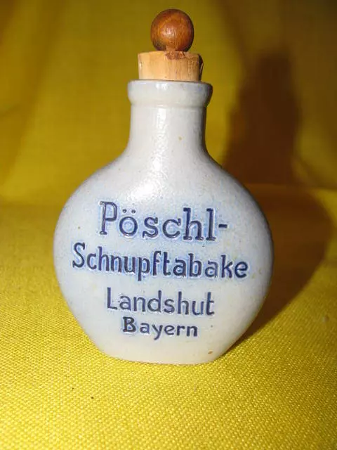 VTG German Ceramic Small Snuff Bottle; Poschl Schmalzler Landshut Bayern