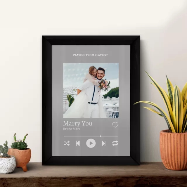 Personalised Our Song | Grey | A4 Metal Sign Plaque | Frame Options