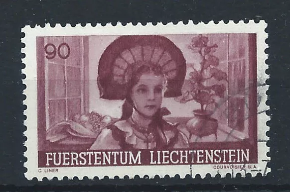 Liechtenstein N°171 Obl (FU) 1941 - Jeune fille en costume national