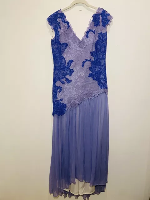 Tadashi Shoji Lavender Purple Lace Formal Andrea Dress Gown Women’s Size 14