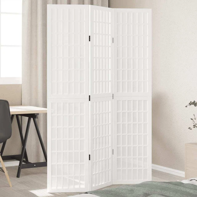 ROOM DIVIDER 3 Panels White Solid Wood Paulownia £160.15 PicClick UK