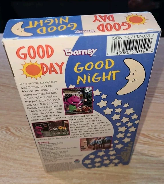 BARNEY GOOD DAY Good Night VHS 1997 Classic Collection Video Tape Never