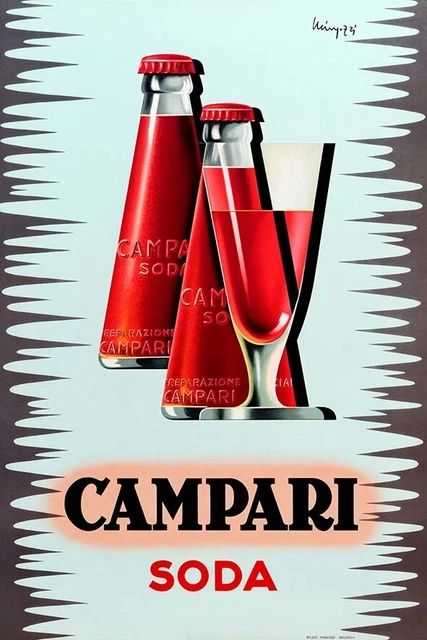 Poster Manifesto Locandina Pubblicità Vintage Aperitivo Campari Formato 50x70 Cm