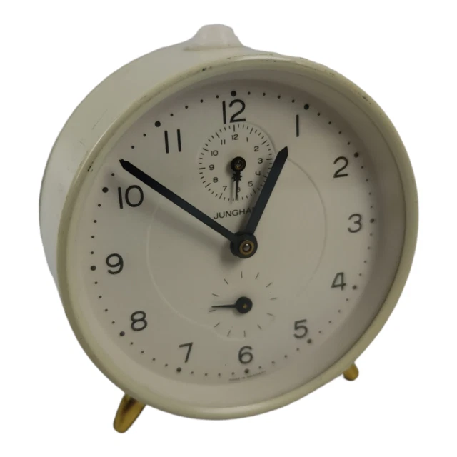 OROLOGIO Sveglia meccanica carica manuale JUNGHANS Made Germany Vintage anni 60