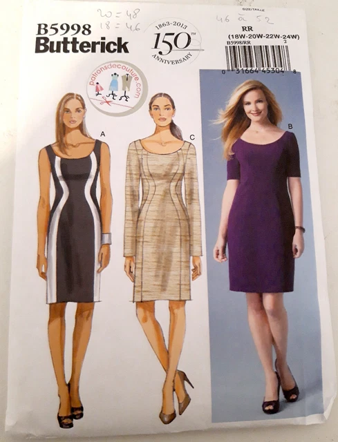 Patron De Couture Butterick - Robe Femme Vintage Années 50 Avec Boléro, Taille 44 à 54