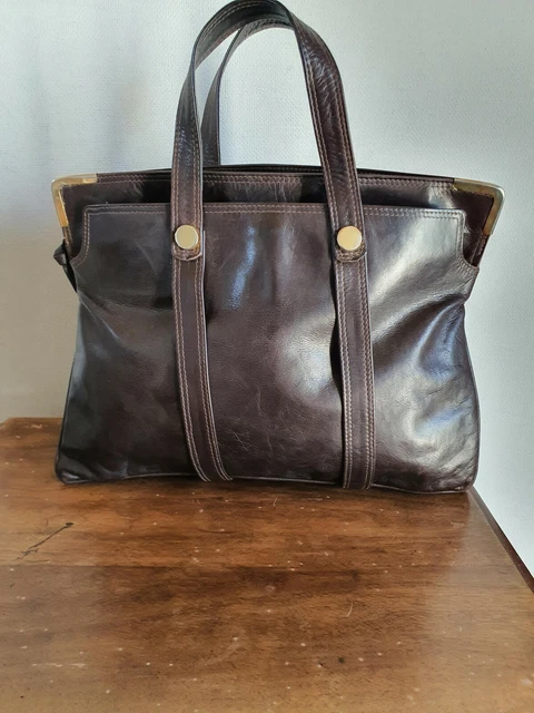 Tres Joli Petit Sac Marron La Bagagerie Parfait Etat Porte Main
