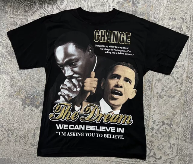 Harlem Martin Luther King Barack Obama Change The Dream T-Shirt Men's Size XL