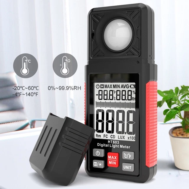 Luxmetro Digitale Con Display LCD | Misuratore Luminosit&agrave; 1-100.000 Lux | Professionale E Preciso