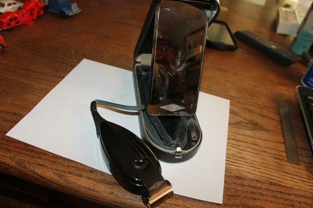 1930s 1940s Gillette "Dry Shaver" electric shaver with original mirrored case.