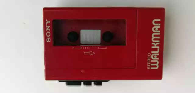 Sony Walkman Wm-4 Lettore Di Cassette Stereo Rosso 1980 Vintage