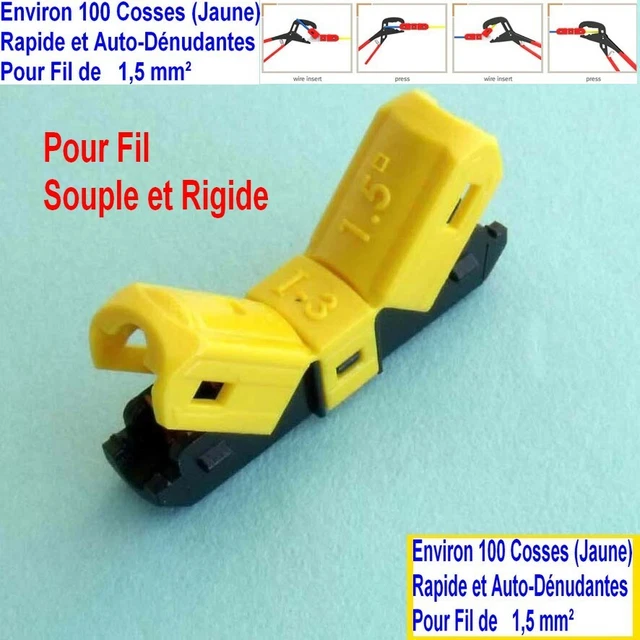 100 COSSES Borne Connexion Auto Dénudant,Connecteur,Connectors JOW,Fil de 1,5mm²