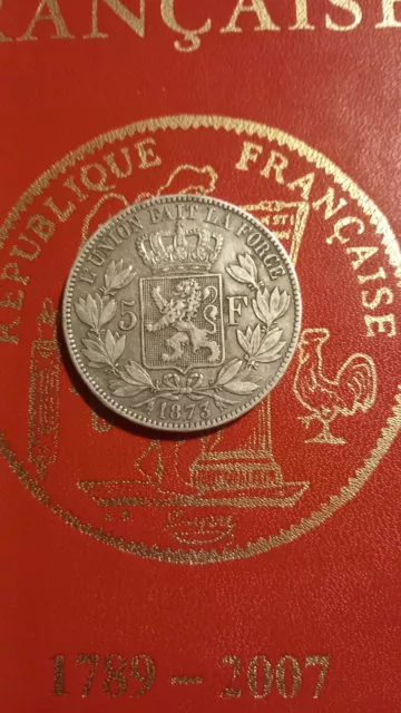 Monnaie 5 francs Leopold Ii de 1873