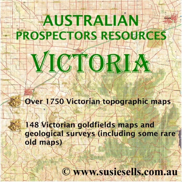 Vic Gold Maps. Gold & Metal Detecting Locations. Gold bearing areas. Data DVD