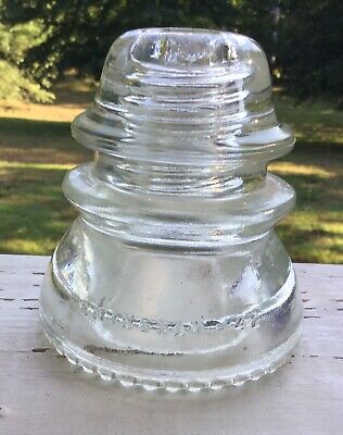 Vintage Hemingray No 42 CD 154 CLEAR Glass Insulators Pre Drilled DIY Project