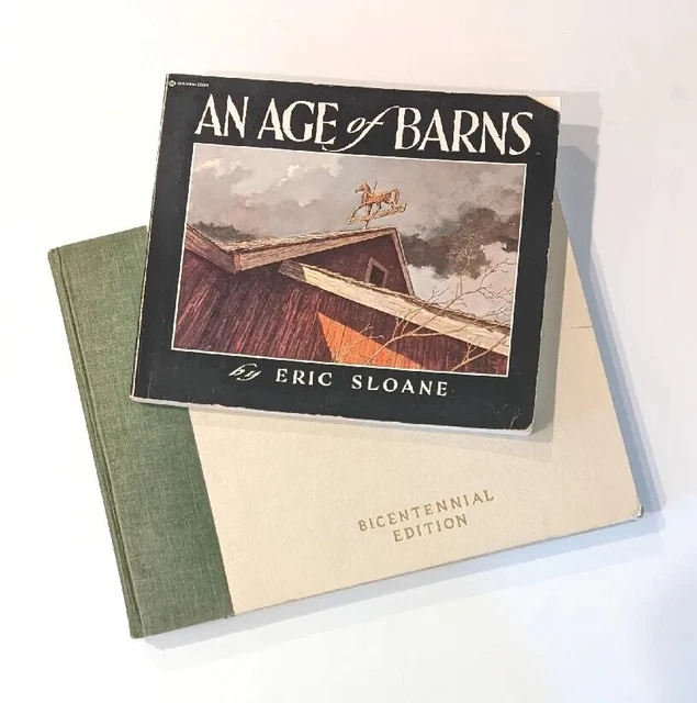 Lot of 2 Eric Sloane Books Bicentennial I Remember America An Age of Barns