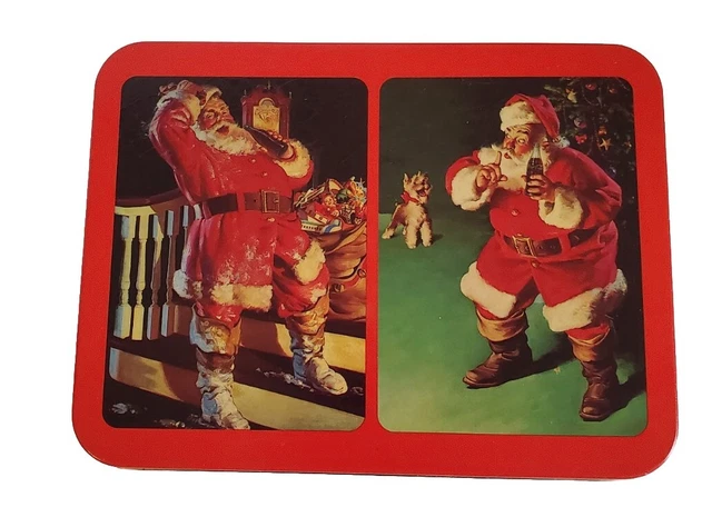 Vintage 1994 Coca-Cola Nostalgia Playing Cards 2 Decks Santa Tin Sealed Coke
