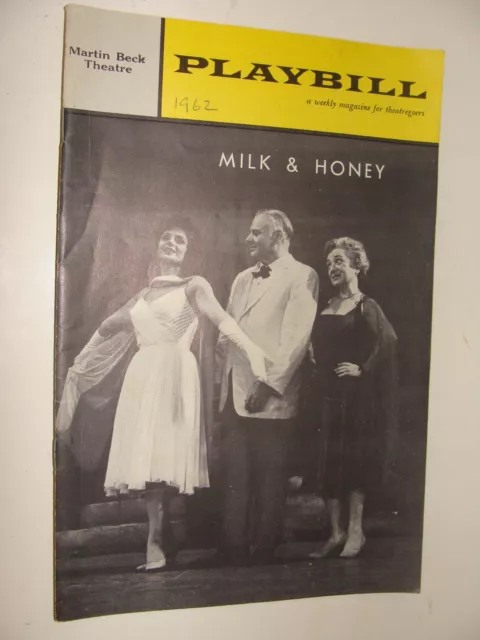 March 1962 NY Playbill Milk and Honey Molly Picon Mimi Benzell Robert Weede