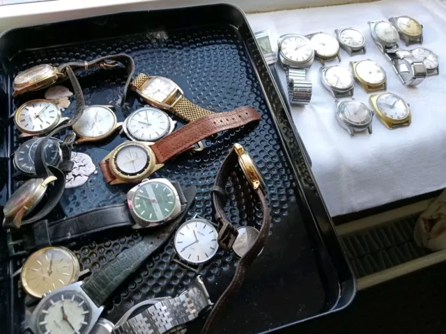 Large job lot vintage watches Mechanical.  20 Plus qty. Inc MUDU, Oriosa Lanco.