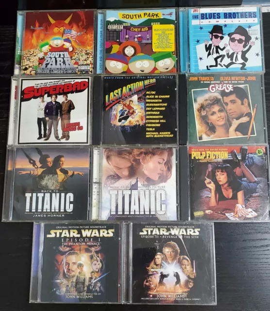 Soundtracks - Lot of 11 CDs - Pulp - Titanic - Star Wars - South Park - More!