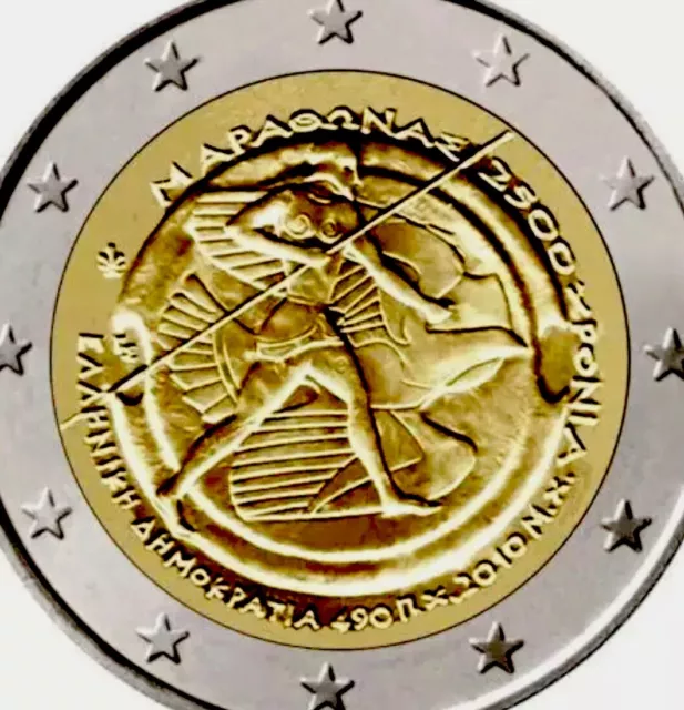 Greece 🇬🇷 Coin 2€ Euro 2010 Commemorative Battle Marathon 490ad UNC From Roll