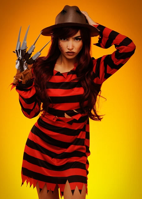 WOMENS HALLOWEEN FREDDY Krueger Style Fancy Dress Costume INCLUDES DRESS ONLY 29.99 - PicClick UK WOMENS HALLOWEEN FREDDY Krueger Style Fancy Dress Costume INCLUDES DRESS ONLY 29.99 - PicClick UK