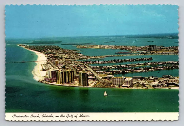 Clearwater Beach Florida On The Gulf Of Mexico Vintage Unposted Postcard