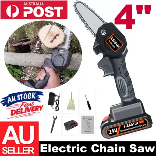 Electric Mini Chainsaw Cordless Wood Cutter Chain Saws Battery Powered Chainsaws