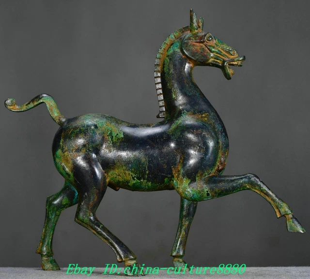 11.4 &BRONZE DE la dynastie Han Feng Shui Zodiac Horse Beast statue EUR