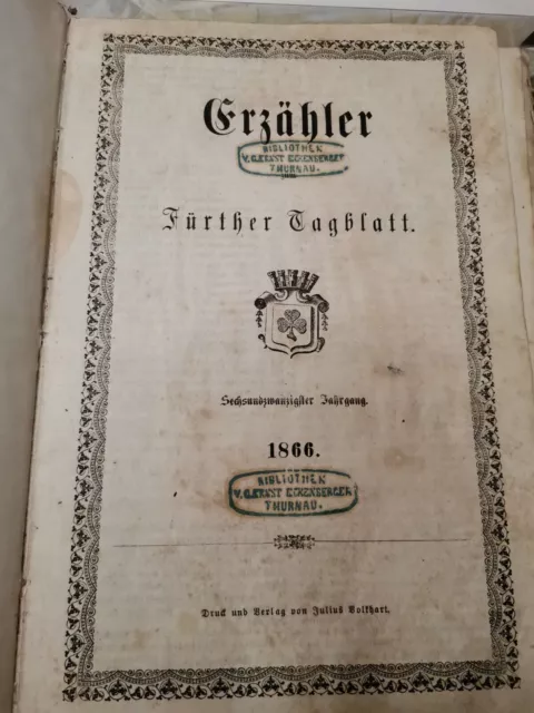 Narratore del 1866 Libro antico Vecchia rivista Illustrazione Incisione vintage