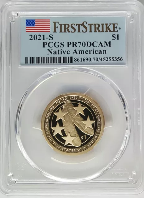 2021-S  Proof Native American Sacagawea Dollar PCGS PR70 DCAM -First Strike.