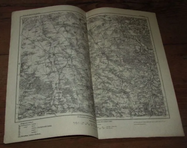 Karte des Deutschen Reiches 415 BORNA LANDKARTE 1880 Königliches PRÄGESIEGEL