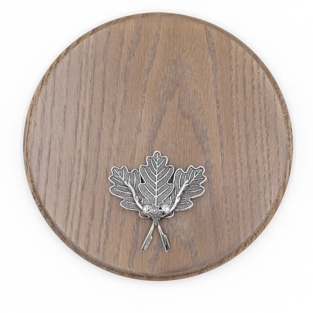Placa de Jabalí Tablero Keiler Redondo Braun Af 17cm Hoja Roble Portada 4