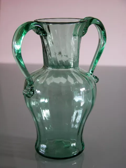 Murano Glas, N. Martinuzzi, V.S.M. Venini & C., kleine soffiato Vase, grün 2