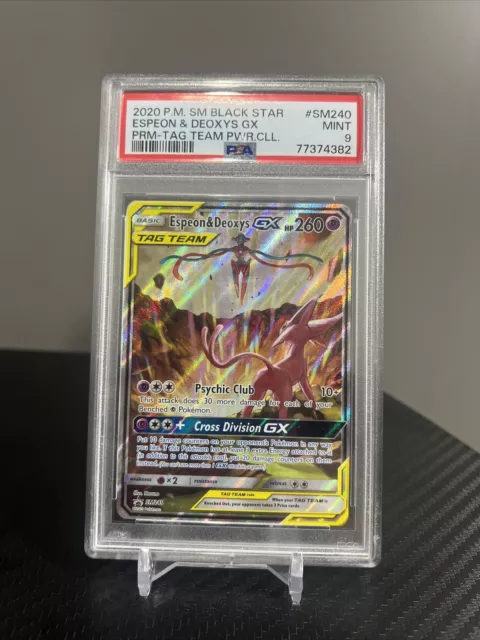 2020 Pokemon Black Star Promo Tag Team Espeon & Deoxys GX SM240 PSA MINT 9