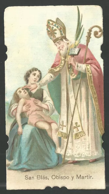 Estampa antigua de San Blas andachtsbild santino holy card santini