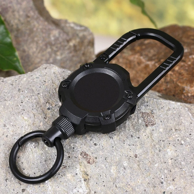 Portachiavi Estraibile Retrattile 2 Pezzi, Cavo In Acciaio 60 Cm, Custodia In ABS Robusta Con Clip Da Cintura, Portabadge Portacarte Per Outdoor
