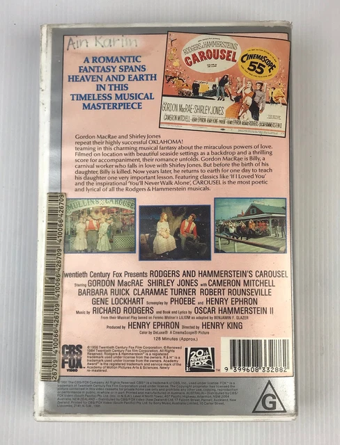 CAROUSEL THE RODGERS & Hammerstein Collection VHS Big Box video ...