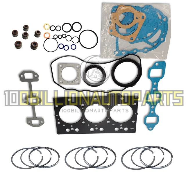 3TNE84 Full Gasket Kit + Piston Rings for Yanmar 3TNE84T 3D84E 3D84N John Deere