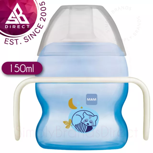 MAM Starter Sippy Tasse & Leuchtende Mit Griffe│Baby's Getränke Becher │ Blau │