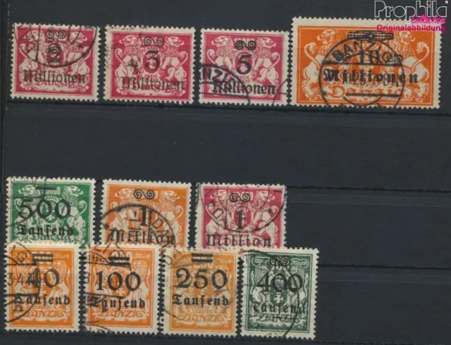 Briefmarken Danzig 1923 Mi 158-168 Gefälligkeitsentwertung gestempelt (9975663