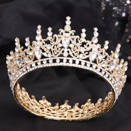 Baroque Bride Crown Rhinestone Bride Headwear Dress Tiaras Crowns Hair Jewelry