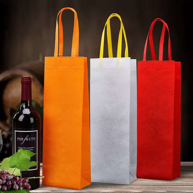 1PC Wine Bottle Gift Bags Non-Woven Bags with Handles for Wedding, Birth_d1