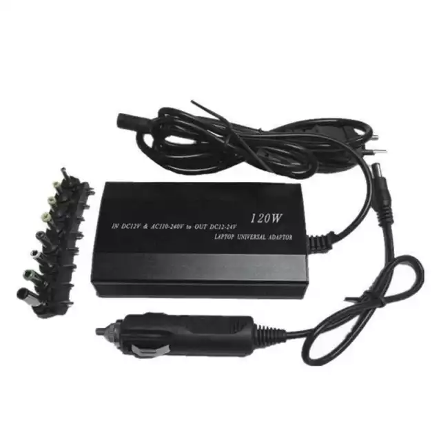 Caricatore Alimentatore 120W Presa Auto Universale Pc Laptop Switch Voltaggio