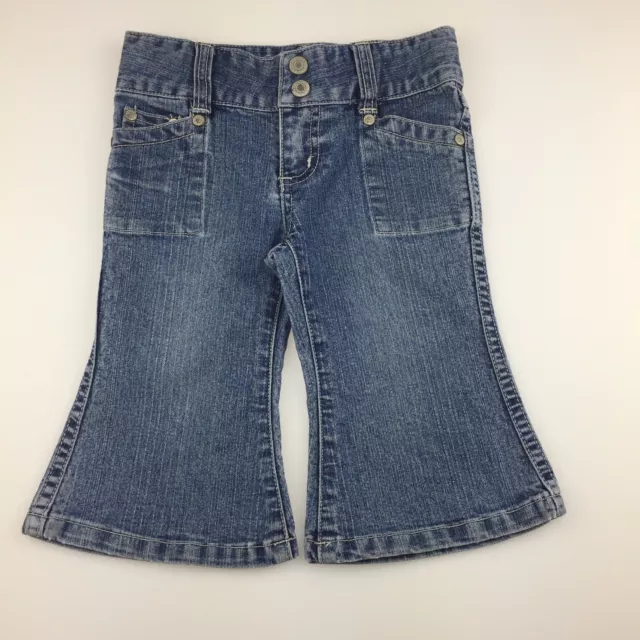 Girls size 0, Pumpkin Patch, blue denim jeans, adjustable, GUC