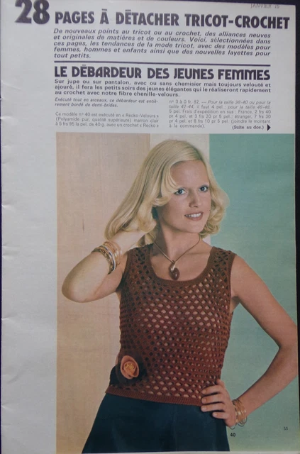 Cahier De Modèles Modes Et Travaux Année 1975 - Tricot Et Crochet Vintage, Occasion