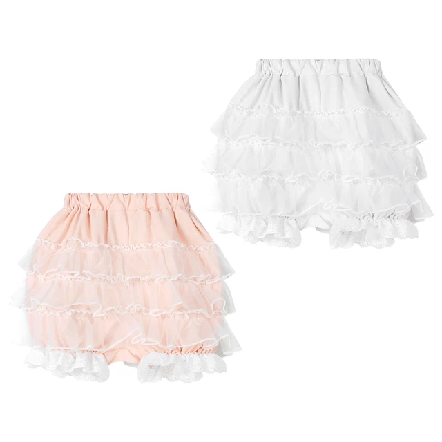 Women's Kawaii Bloomers Shorts - Victorian Steampunk Lace Ruffle Pantloons & Pumpkin Pants