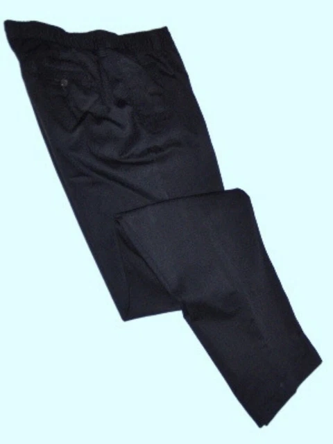 LANDS END Black School Uniform Elastic Waist Chino Pants Boys 20 Inseam 26"